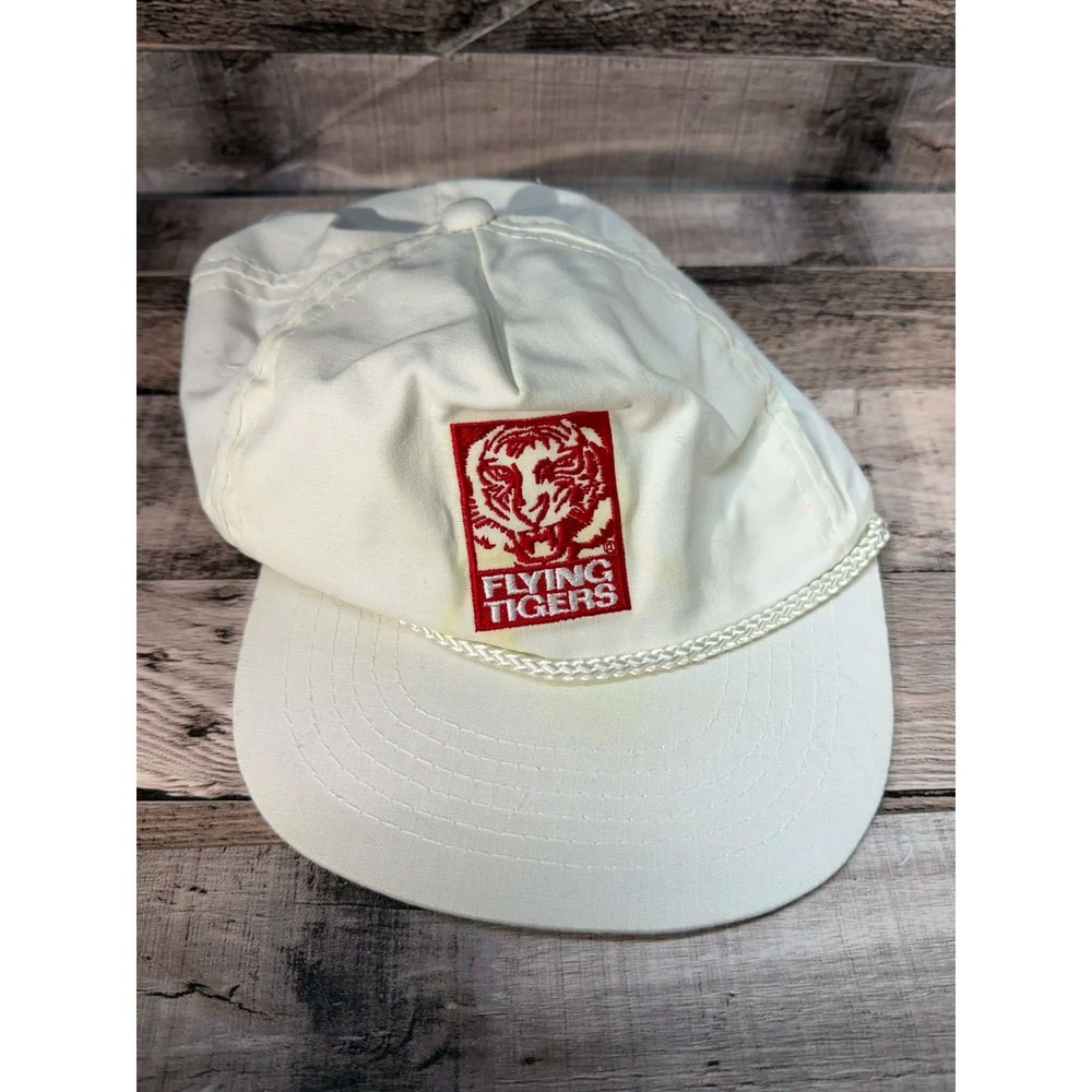 Vintage Flying Tigers Air Force WWII Men's Snapback Hat Red White‎
